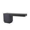 A luxurious charcoal grey L-shaped floating desk 