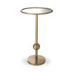 Eichholtz brushed brass finish side table with mirrored glass surface