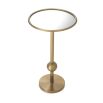 Eichholtz brushed brass finish side table with mirrored glass surface