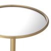 Eichholtz brushed brass finish side table with mirrored glass surface