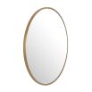 A contemporary brushed brass circular wall mirror by Eichholtz