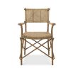 A stylish handwoven natural rattan armchair