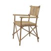 A stylish handwoven natural rattan armchair