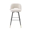 Luxurious Eichholtz boucle cream fabric bar stools