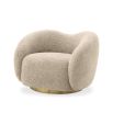 A stunning, curvaceous swivel chair in Canberra Sand