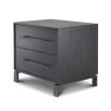 Modern Eichholtz grey oak bedside table with a bronze finish