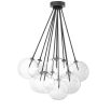 Eichholtz luxurious bronzed highlight finish ceiling lamp with multiple hanging clear glass globe lampshades