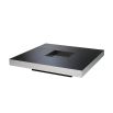 Modern Eichholtz polished stainless steel coffee table with a smoke mirror glass top