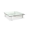 glass and steel coffee table