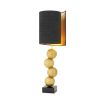 Glamorous modern antique brass table lamp on a black marble base with black shade 