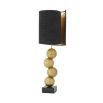 Glamorous modern antique brass table lamp on a black marble base with black shade 