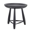 Eichholtz round side table in black wood finish 