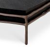 Charcoal oak veneer coffee table with bronze finish
