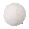 A luxurious large round boucle cushion 