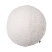 A luxurious large round boucle cushion 