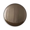 A luxurious brown-tinted convex mirror with a defining black rim