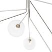 A gorgeous polished nickel sputnik chandelier with glass shades