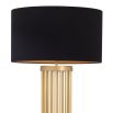 Modern Eichholtz antique brass floor lamp with black lampshade and black marble base