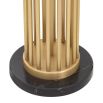 Modern Eichholtz antique brass floor lamp with black lampshade and black marble base