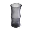 A luxurious handblown grey-tinted glass vase