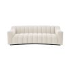 A luscious fluted contemporary sofa with boucle upholstery