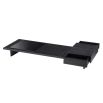 Contemporary luxe charcoal grey oak veneer coffee table with smoke glass top by Eichholtz