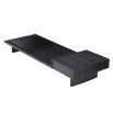 Contemporary luxe charcoal grey oak veneer coffee table with smoke glass top by Eichholtz