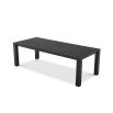 A luxurious black-finished aluminium dining table