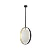 A luxurious gold and gunmetal pendant with alabaster details