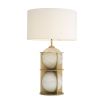 Luxurious alabaster and antique brass table lamp by Eichholtz