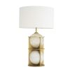 Luxurious alabaster and antique brass table lamp by Eichholtz