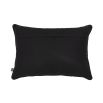 A luxurious black and white abstract geometric cushion