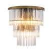 A chic clear glass and antique brass wall lamp