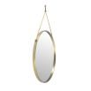 Vintage style round wall mirror in brushed brass finish by Eichholtz