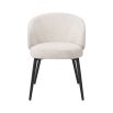 Set of two luxurious boucle upholstered dining chairs