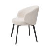 Set of two luxurious boucle upholstered dining chairs