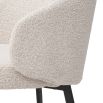 Set of two luxurious boucle upholstered dining chairs