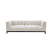 A cosy and luxurious boucle cream sofa with a contrasting black finish base by Eichholtz 