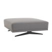 Grey wool blend ottoman with black finish frame