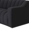 A stunning contemporary black boucle sofa