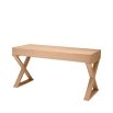 Natural oak veneer desk with three drawers