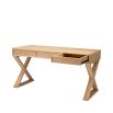 Natural oak veneer desk with three drawers
