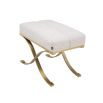 A glamorous stool by Eichholtz with a luxurious boucle cream upholstery and a lustrous brushed brass finish