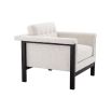 A luxurious accent chair by Eichholtz with a wooden black frame and Lyssa Off-White upholstery