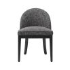 A luxury Cambon Black upholstered dining chair by Eichholtz with black legs