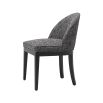 A luxury Cambon Black upholstered dining chair by Eichholtz with black legs