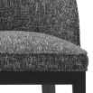 A luxury Cambon Black upholstered dining chair by Eichholtz with black legs