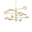 Brass chandelier with multiple adjustable arms