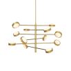 Brass chandelier with multiple adjustable arms