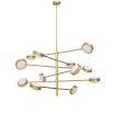 Brass chandelier with multiple adjustable arms
